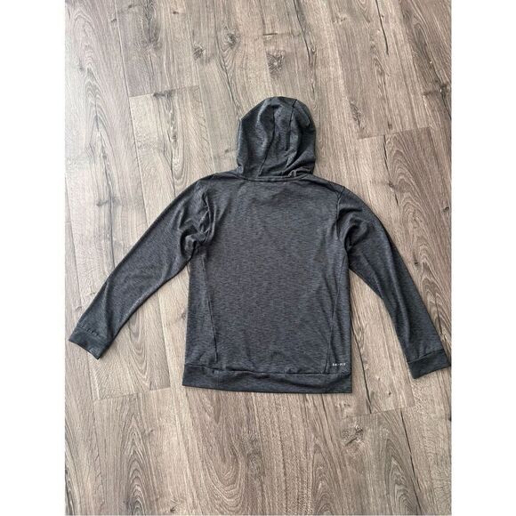 Nike Kid`s Lightweight Breathe Training Pullover Hoodie Heather Black size Mediu - Picture 3 of 4